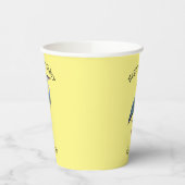 Grootblauwe cartoon afbeelding papieren bekers (Links)