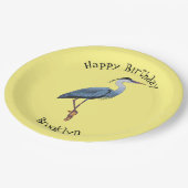 Grootblauwe cartoon afbeelding papieren bordje (Gekanteld)