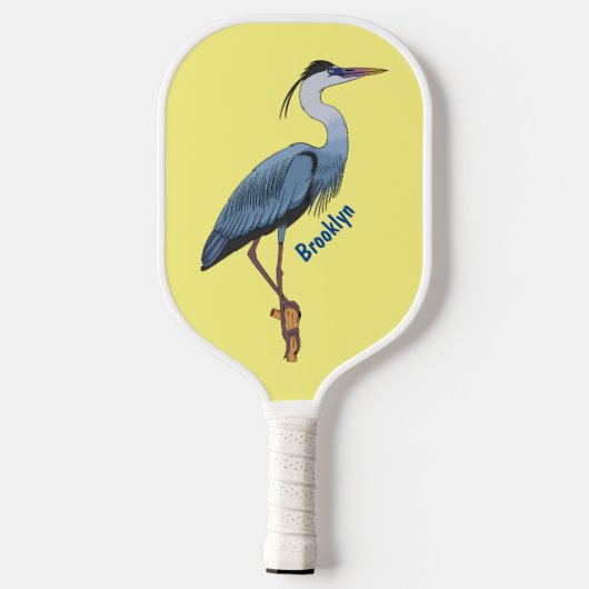 Grootblauwe cartoon afbeelding pickleball paddle (Achterkant)