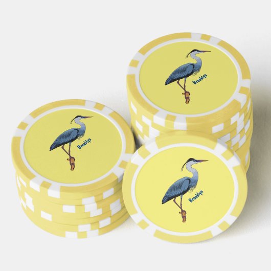 Grootblauwe cartoon afbeelding poker chips (Opstapeling)