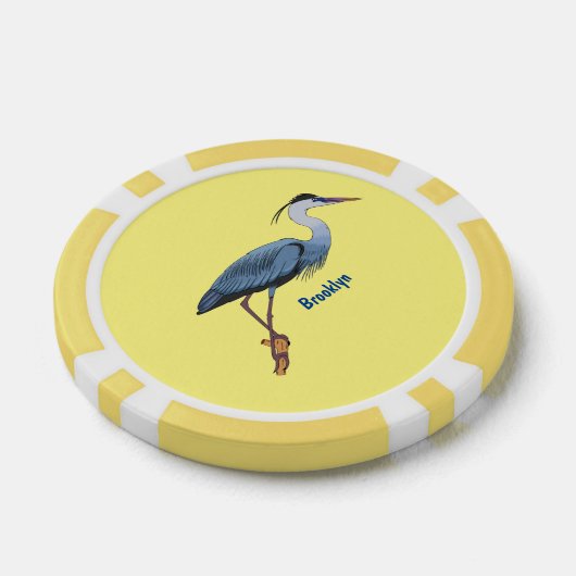 Grootblauwe cartoon afbeelding poker chips (Enkel)