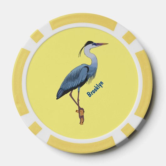 Grootblauwe cartoon afbeelding poker chips (Achterkant)