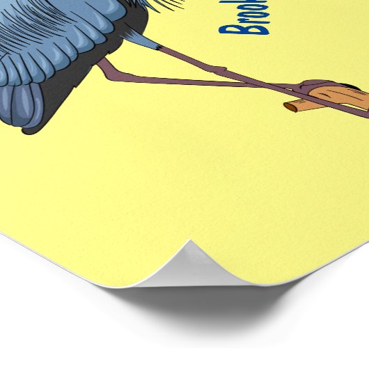 Grootblauwe cartoon afbeelding poster (Hoek)