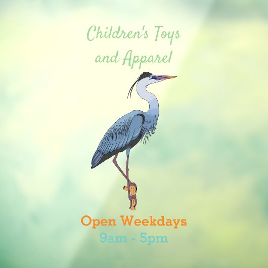 Grootblauwe cartoon afbeelding raamsticker (Vel 3)