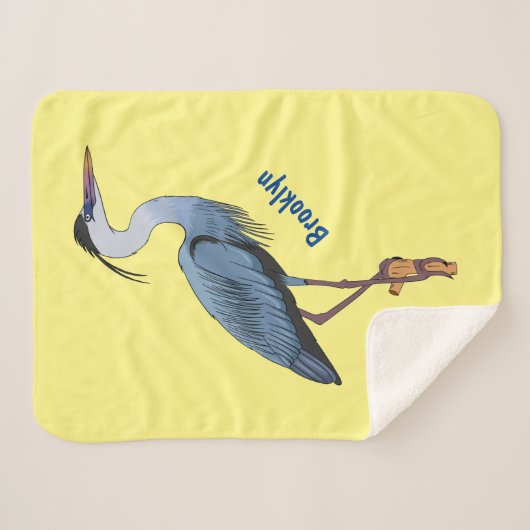 Grootblauwe cartoon afbeelding sherpa deken (Voorkant (horizontaal))