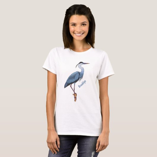 Grootblauwe cartoon afbeelding t-shirt (Voorkant volledig)