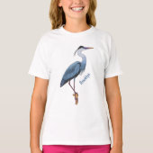 Grootblauwe cartoon afbeelding t-shirt (Voorkant)