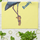 Grootblauwe cartoon afbeelding theedoek (Gevouwen)