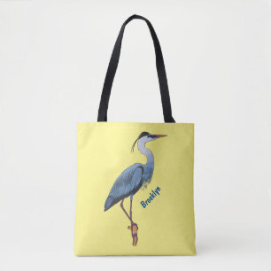 Grootblauwe cartoon afbeelding tote bag