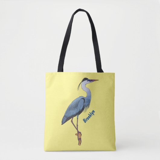Grootblauwe cartoon afbeelding tote bag (Voorkant)