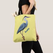 Grootblauwe cartoon afbeelding tote bag (Dichtbij)