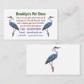 Grootblauwe cartoon afbeelding visitekaartje (Voorkant / Achterkant)