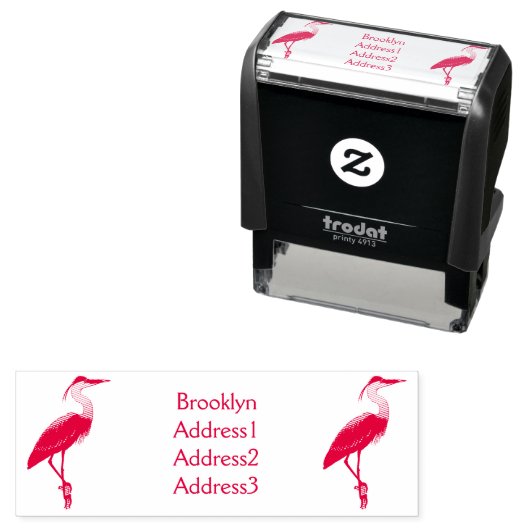 Grootblauwe cartoon afbeelding  zelfinktende stempel (In situ)