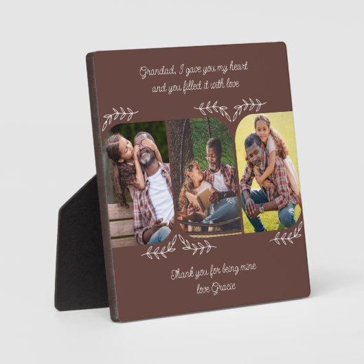 Grootbloemige woorden 3 Verticale fotocollage Fotoplaat (Voorkant)