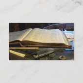 Grootboek en bril visitekaartje (Achterkant)