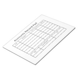 Grootboek voor rekeningenoverzicht notitieblok
