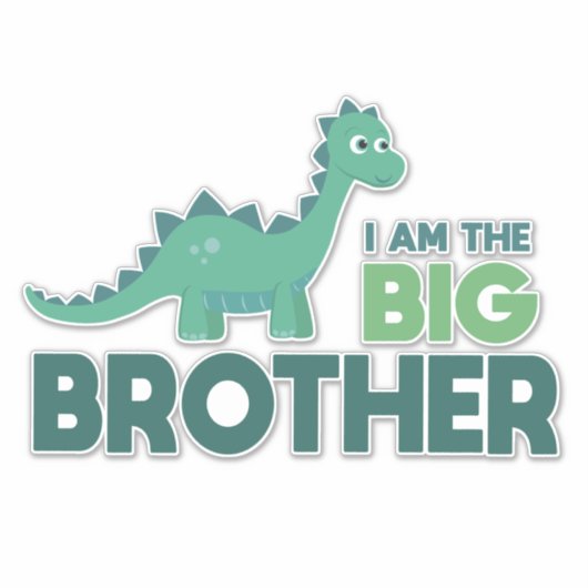 Grootbroer dinosaur kinder jongen familie sticker (Voorkant)