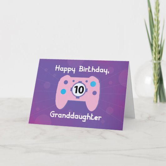 Grootdochter 10 jaar oud Birthday Gamer Controlle Kaart (Voorkant)