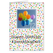 Grootdochter 12e verjaardagsballonnen (Voorkant)