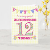 Grootdochter 12th Birthday Primroses Kaart (Gele Bloem)