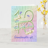 Grootdochter 13th Birthday Butterfly Garden Kaart (Gele Bloem)