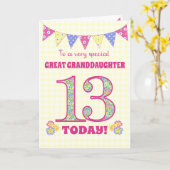 Grootdochter 13th Birthday Primroses Kaart (Gele Bloem)