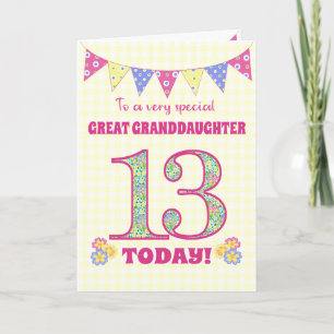 Grootdochter 13th Birthday Primroses Kaart