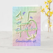 Grootdochter 15th Birthday Butterfly Garden Kaart (Gele Bloem)