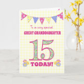 Grootdochter 15th Birthday Primroses Kaart (Gele Bloem)