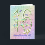 Grootdochter 16th Birthday Butterfly Garden Card Kaart<br><div class="desc">Een regenboog van kleuren, roze bloemen en lavender vlinders vult deze 16de Happy Birthday-kaart met blijdschap voor kleindochter. De voornaam en de binnenzijde mogen gepersonaliseerd zijn met behulp van de sjabloon die wordt verstrekt. Je kunt ook genieten van de overeenkomende cadeaus en andere producten die in mijn winkel beschikbaar zijn....</div>