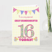 Grootdochter 16th Birthday Primroses Kaart (Voorkant)