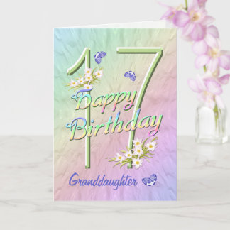 Grootdochter 17th Birthday Butterfly Garden Kaart