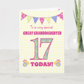 Grootdochter 17th Birthday Primroses Kaart (Voorkant)