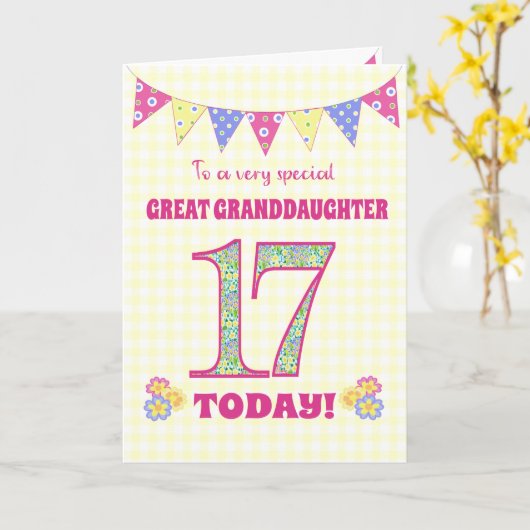 Grootdochter 17th Birthday Primroses Kaart (Gele Bloem)