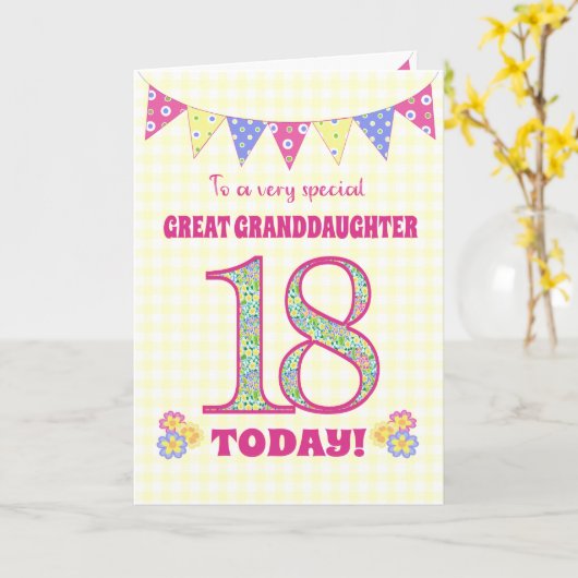 Grootdochter 18th Birthday Primrose Kaart (Gele Bloem)