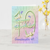 Grootdochter 19th Birthday Butterfly Garden Card Kaart (Gele Bloem)