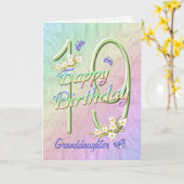 Grootdochter 19th Birthday Butterfly Garden Card Kaart (Yellow Flower)