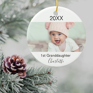 Grootdochter 1st baby foto grootouders keramisch ornament
