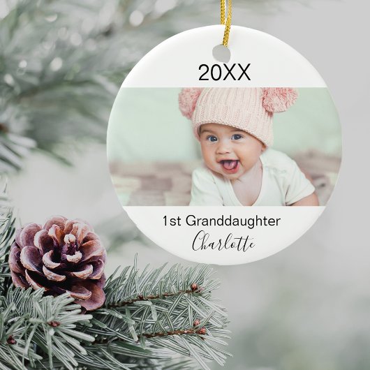 Grootdochter 1st baby foto grootouders keramisch ornament