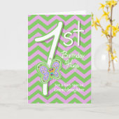 Grootdochter 1st Birthday Butterfly Hugs Kaart (Gele Bloem)