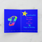 Grootdochter 1st Birthday Star Kaart (Binnen)