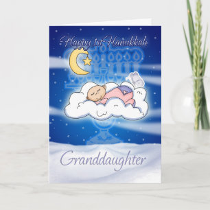 Grootdochter 1st Hanukkah Card Baby Feestdagen Kaart