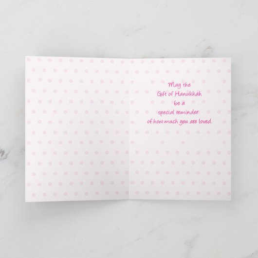 Grootdochter 1st Hanukkah Feestdagen Kaart (Binnen)