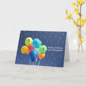 Grootdochter 1st verjaardagsballonnen kaart (Gele Bloem)