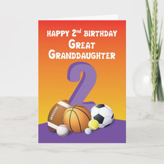 Grootdochter 2e verjaardag Sportbannen Kaart (Voorkant)