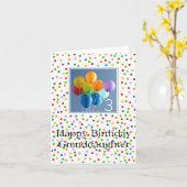 Grootdochter 3de verjaardagsballonnen kaart (Gele Bloem)