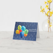 Grootdochter 3de verjaardagsballonnen kaart (Gele Bloem)