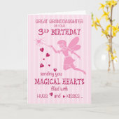 Grootdochter 3rd Birthday Magical Fairy Pin Kaart (Gele Bloem)