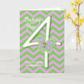 Grootdochter 4th Birthday Butterfly Hugs Kaart (Gele Bloem)