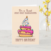 Grootdochter 4th Birthday, zoete Cake Kaart (Gele Bloem)